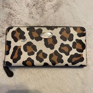 Coach Large Zip Around Wallet in Animal Print